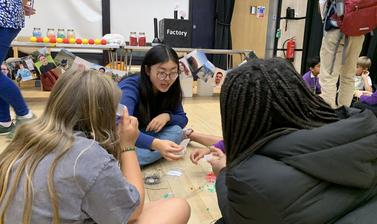 School pupils taking part in the Waste Age activity at the University of Oxford