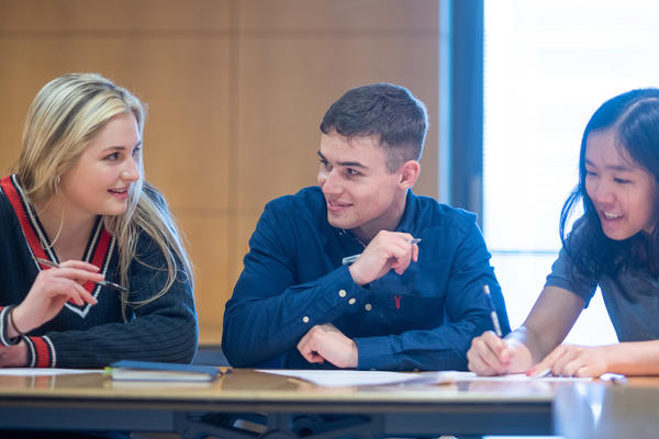 Students in a tutorial.