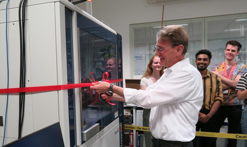 Head of Department Mark Brouard unveils the new machine.