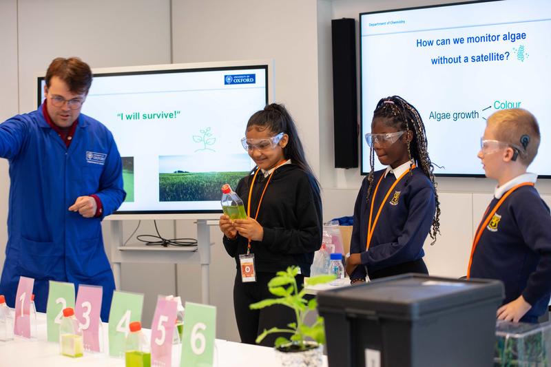School pupils taking part in the I Will Survive activity at the University of Oxford