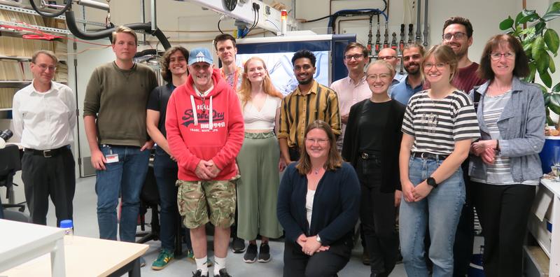 People at the unveiling of the new X-ray diffractometer.