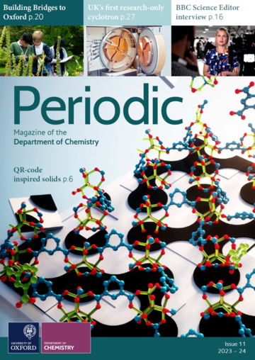 Cover The front cover of Periodic magazine 2023. The main image is of a QR-code inspired solid structure.